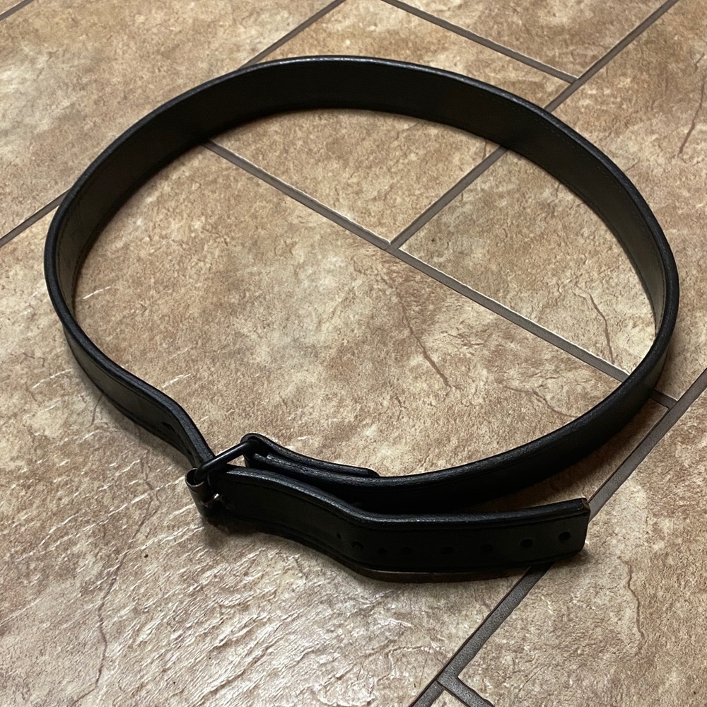 Bigfoot Gunbelts Classic Black Leather Belt Tactical Indoor Outdoor